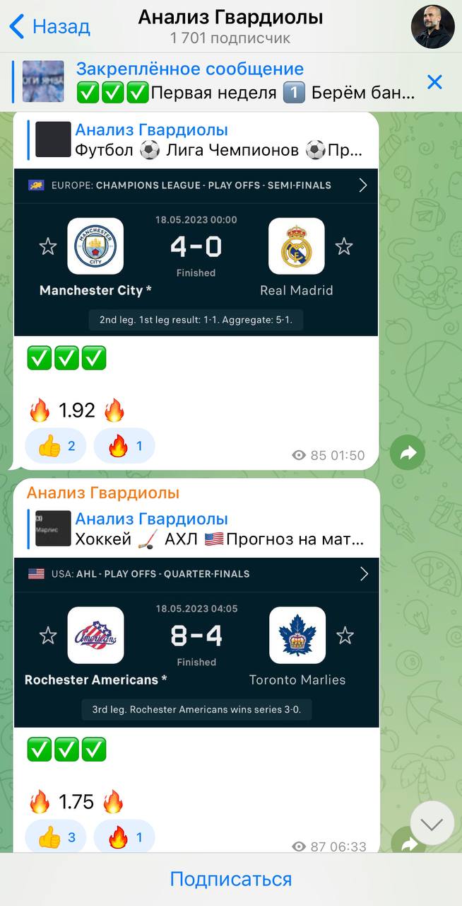 Анализ Гвардиолы ставки