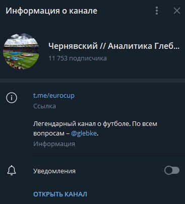 аналитика глебчика телеграм